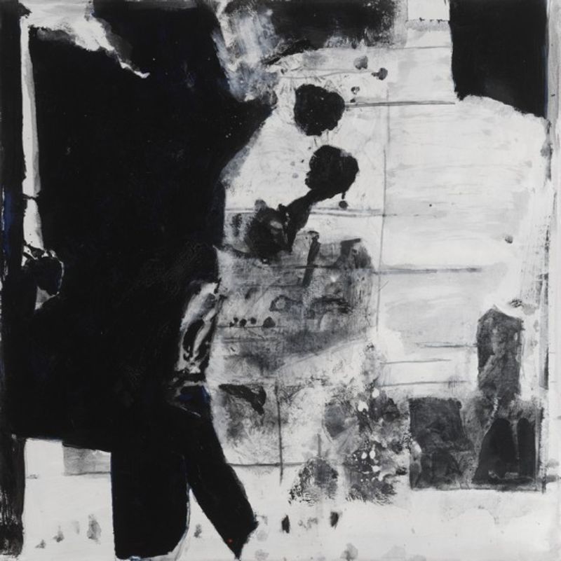 Nella furia di un'acqua nera 60x60 - olio su tela, 2000