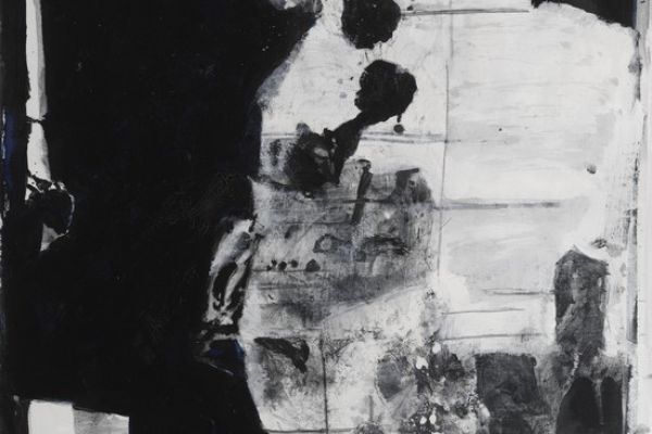 Nella furia di un'acqua nera 60x60 - olio su tela, 2000